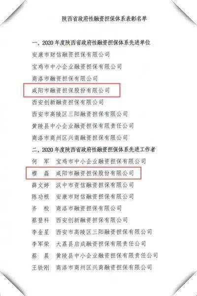 喜訊 市融資擔(dān)保公司榮獲2020年度陜西省政府性融資擔(dān)保體系先進(jìn)單位榮譽(yù)稱號